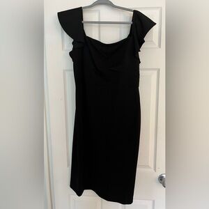 Calvin Klein Black Flutter Sleeve Dress Size 12